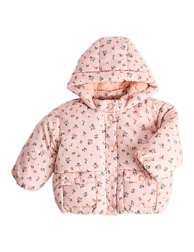 Midweight Ditsy Padded Hooded Jacket 0-5 Yrs