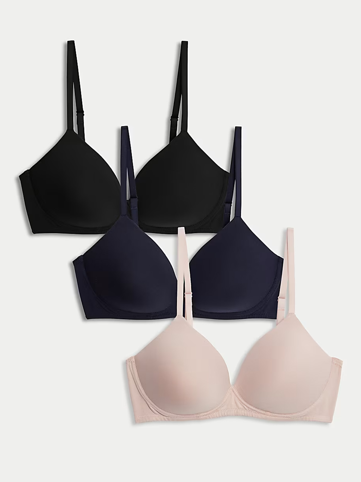 3pk Non Wired T-Shirt Bras A-E