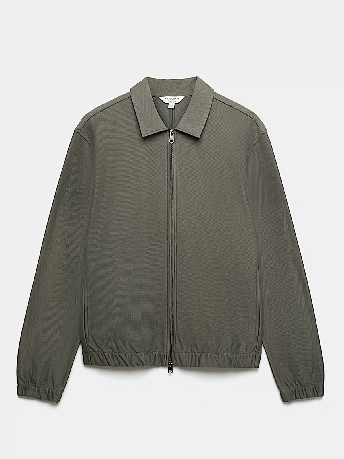 Pure Cotton Twill Zip Through Overshirt