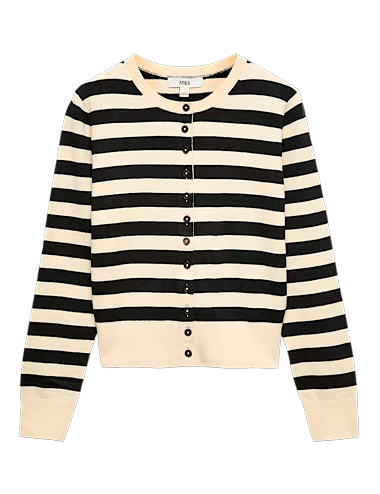 Air-Yarn Striped Cardigan