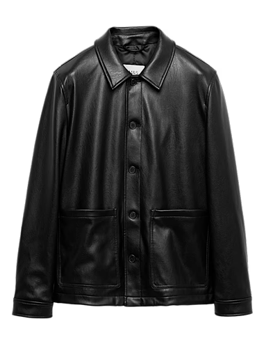 Faux Leather Chore Jacket
