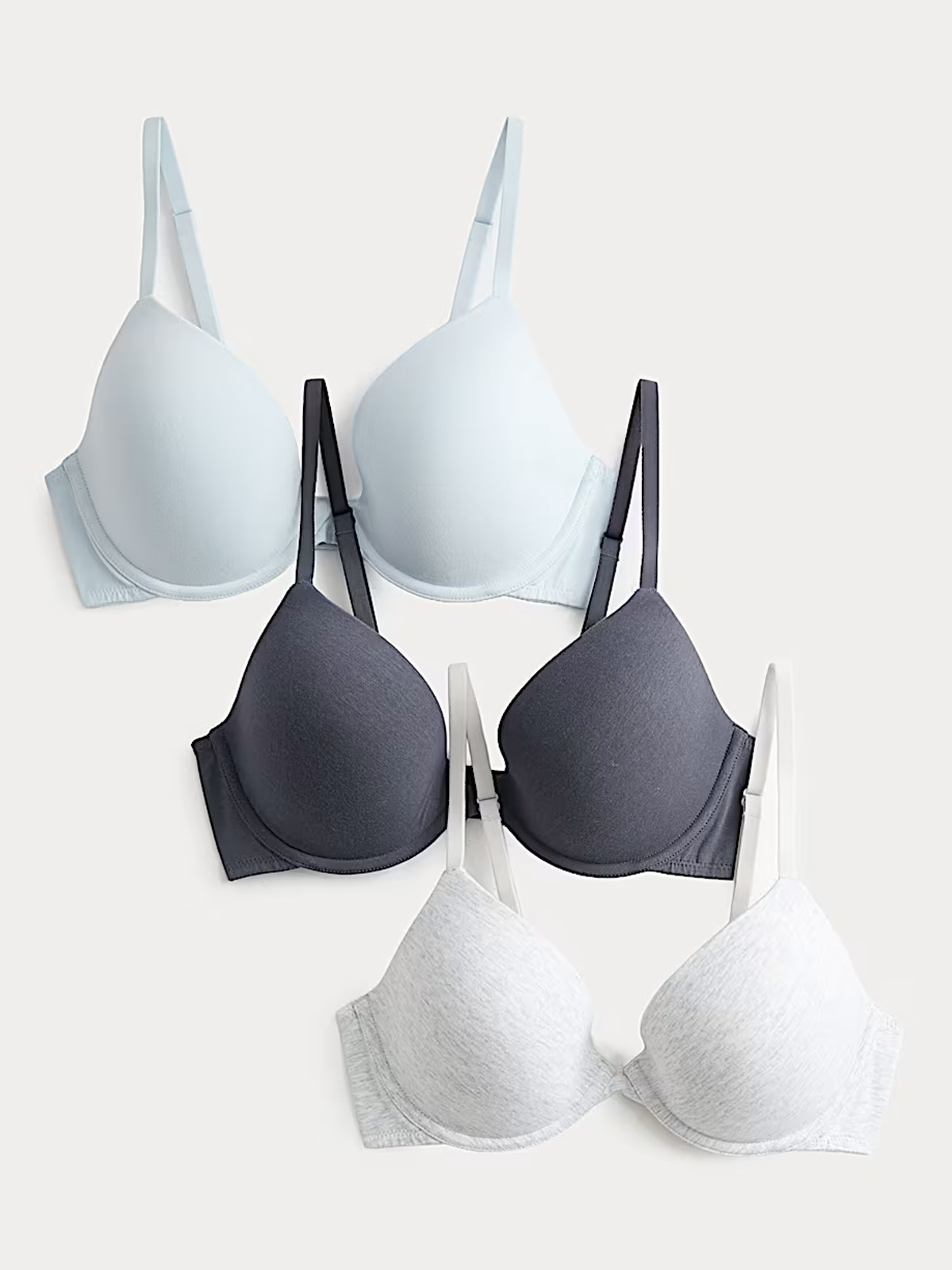 3pk Wired Plunge T-Shirt Bras A-E