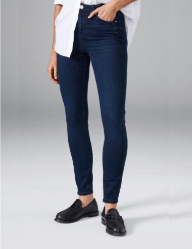 Buy Blue High Rise Buttoned Skinny Jeans for Women Online