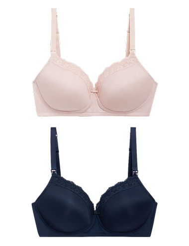 2pk Maternity Lace Trim Nursing Bras