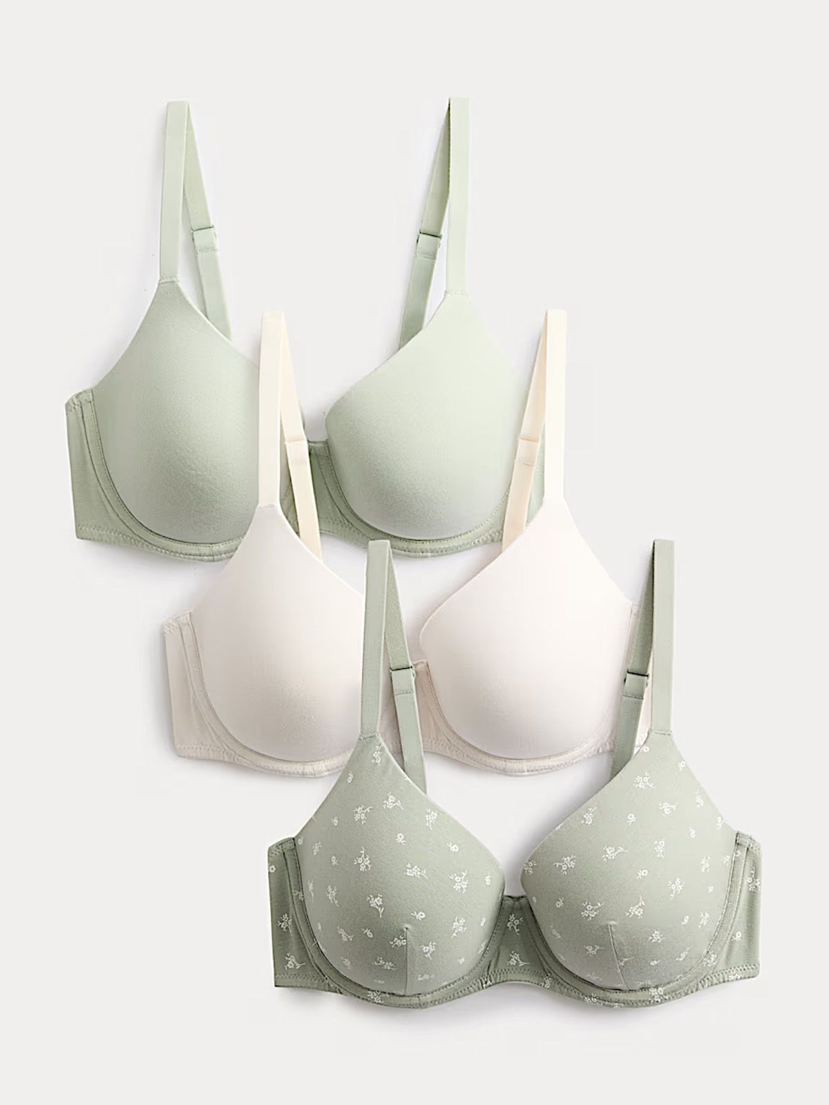 3pk Cotton Rich Wired T-Shirt Bras A-E