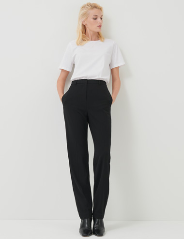 Slim Fit Flat Front Stretch Trousers