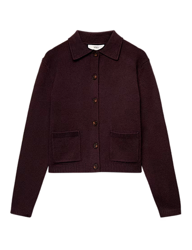 Air-Yarn Collared Relaxed Cardigan